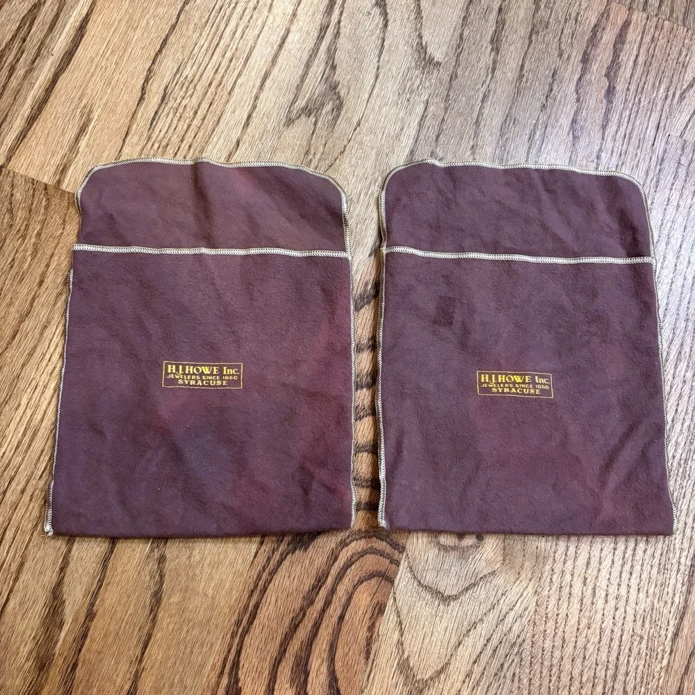 Lot of 2 Vintage Anti Tarnish Jewelry Storage Bags H.J. Howe Syracuse 9